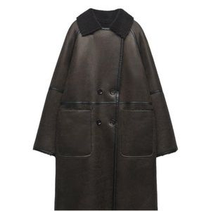 Zara long shearling jacket